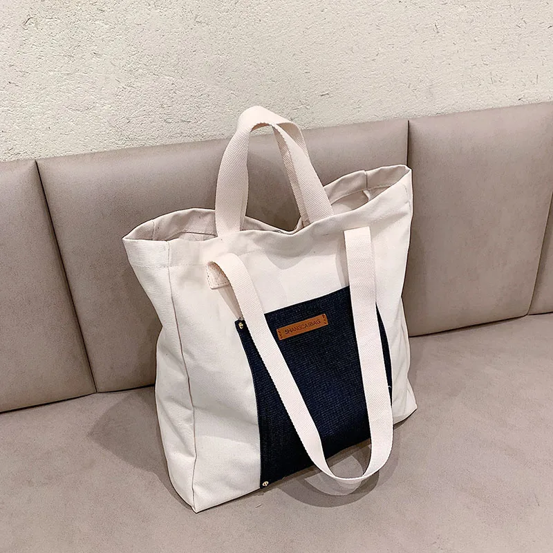 Вместительные холщовые сумки на плечо для женщин 100% хлопок сумочки в японском и