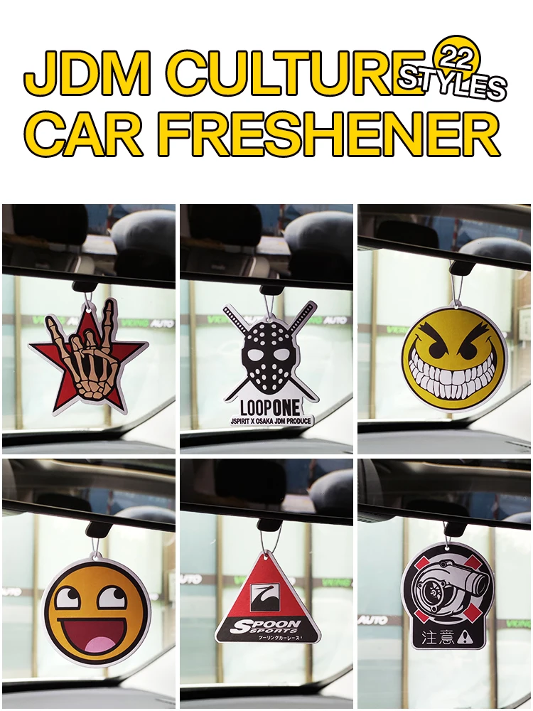 

JDM Culture Racing Car Engine Air Freshener Hanging Rear View Solid Paper Diffuser Interior Accessories Pendant Custom