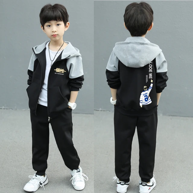 2022 New Spring Autumn Child Boy Clothing Set Letter Hoodies Coats + Pants 2Pcs Tracksuit Suit For Kids Children Present 5