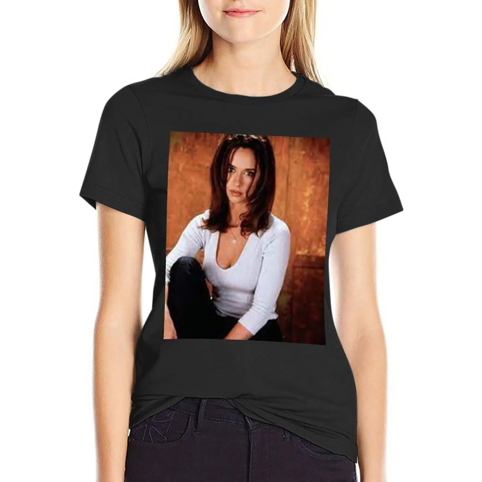 Футболка с рисунком Дженнифер Love Хьюитт-постер аниме одежда футболка коротким