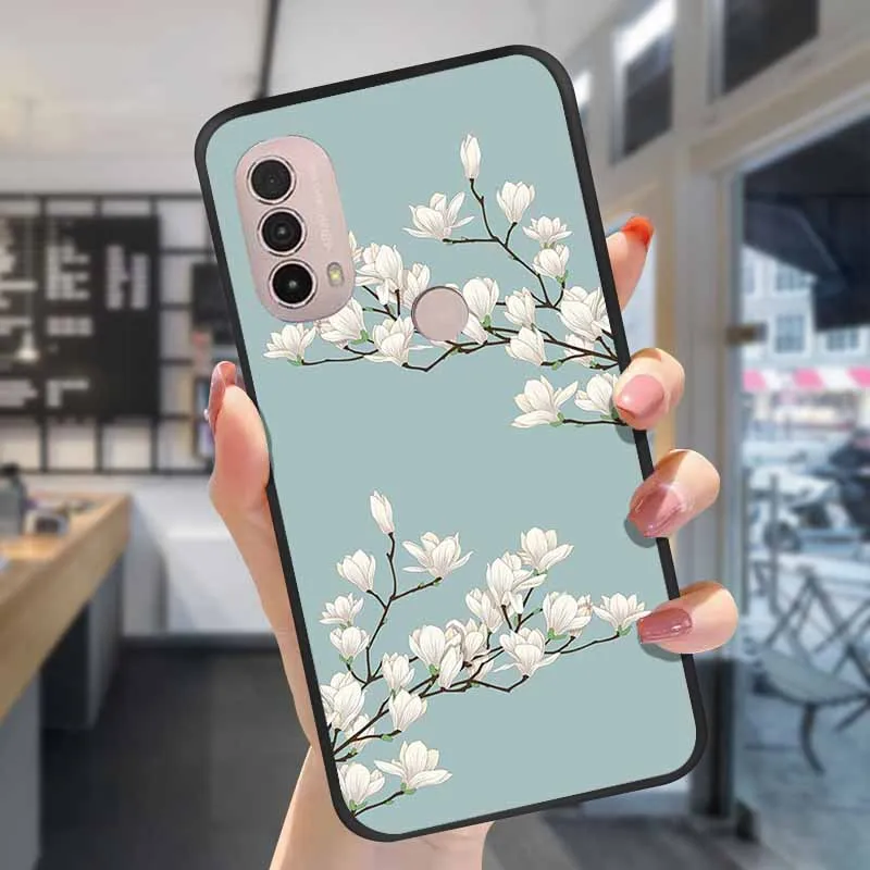 Чехол для Lenovo K14 Plus + мягкий 3D Цветочный рельефный силиконовый бампер задний чехол