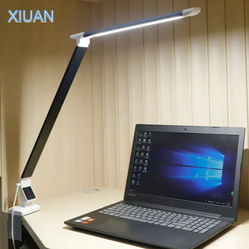 

12W LED Clip Desk Lamp 25 Level Brightness Touch Dimmer Eye Care Reading Table Light for Office Work Business Study Clamp Lamps
