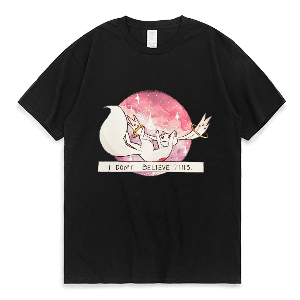

I Don’t Believe This Print T-shirt Short Sleeve Men Women Madoka Magica Comics T Shirt Summer New Kawaii Oversized Tshirts Tops