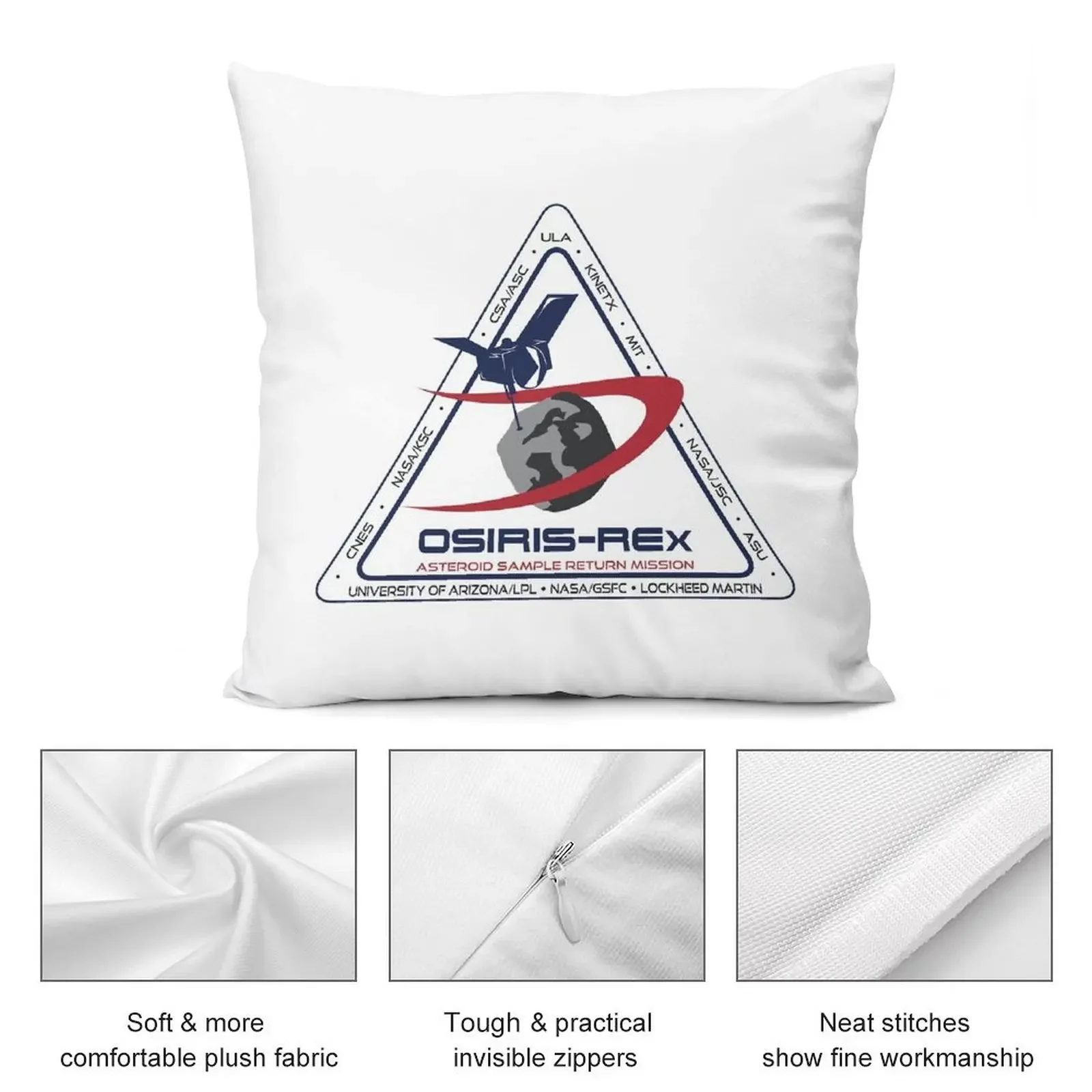 Осирис Рекс - Научные партнеры с логотипом декоративная подушка наволочка