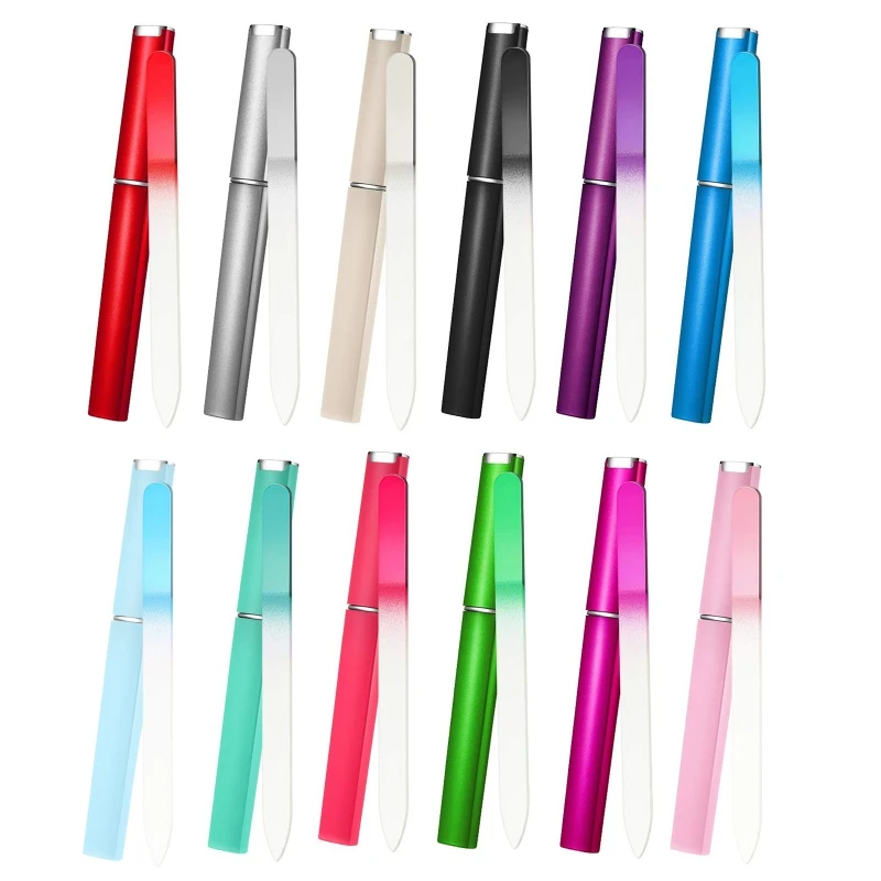 

Iridescent Nail File Finger Nail Filer Crystal Glass Nail Files with Case K3NE