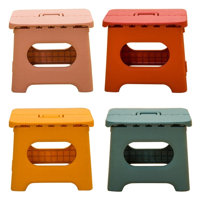 

N0HB Plastic Folding Step Stool with Handle Portable Collapsible Small Footstool