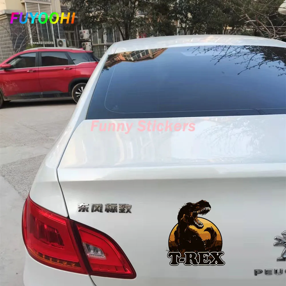 FUYOOHI внешние/защитные забавные наклейки T-REX рев автомобильная наклейка