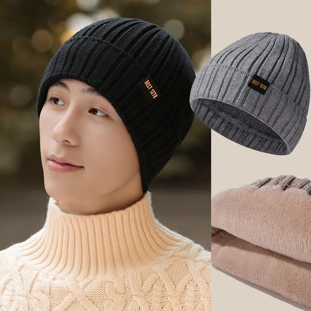 

Флисовая теплая вязаная шапка в стиле хип-хоп, Подарочная бархатная зимняя теплая вязаная шапка, шапка Ins Y2k, вязаная шапка с манжетами для мужчин и женщин