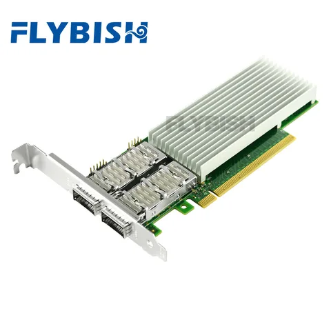 FLYBISH флэш-карта памяти для Ethernet сетевого адаптера с двумя портами, 100 ГБ, для чипа intel E810, волоконно-оптический модуль не входит в комплект