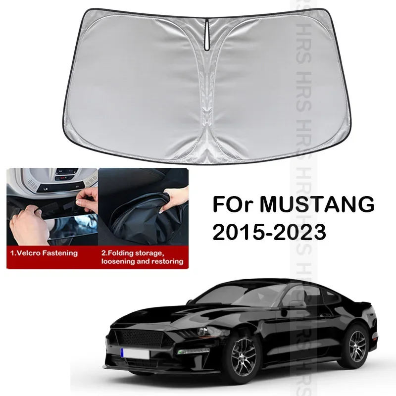 Фото Для Ford Mustang 2015-2023 автомобильные аксессуары для интерьера, Стайлинг автомобиля, наноизоляционный козырек от солнца на лобовое стекло, козырек от солнца на переднее окно №1