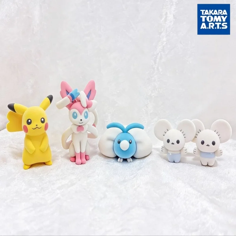 Фото Мини-фигурка Takara Tomy Pokemon Gashapon Pikachu Swablu Sylveon, коллекционное украшение для рабочего стола, для любителей аниме №1