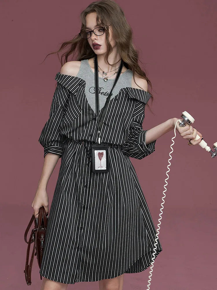 Женская блузка из двух предметов с открытыми плечами и карманами феи осень 2023