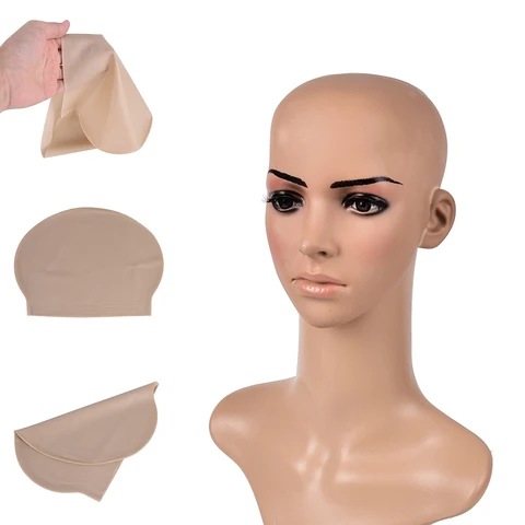 Фальшивая латексная маска-головной убор с искусственным облысшим головом, фальшивая латексная телесная кожа, парик унисекс с лысой головой, резиновый головной убор для розыгрыша
