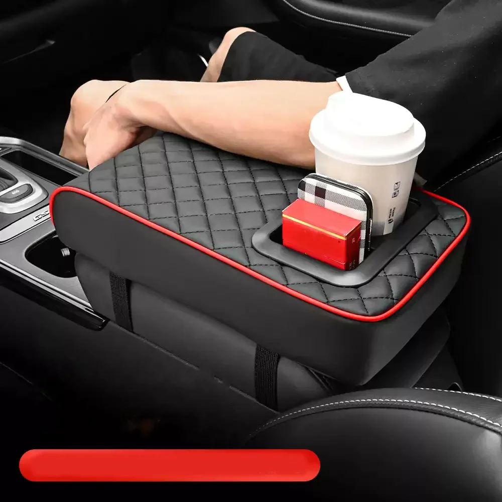 General Motors central console armrest pad with 2 cup holders PU leather portable car pillowcase height