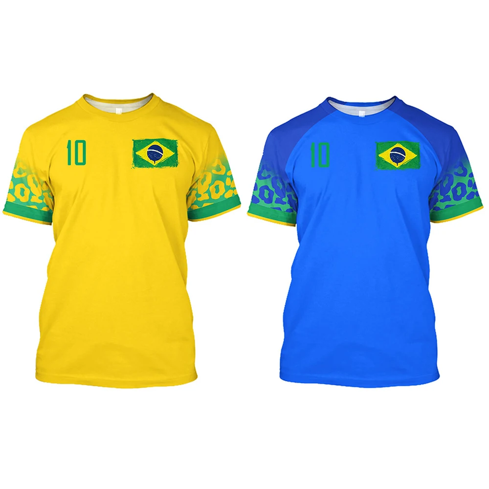 Купи Just Brazil Football Shirt Graphic T-Shirt Flag Soccer 2022 Printed T-Shirt Yellow Blue Mesh Sweatshirt Costume Team Shirt за 144 рублей в магазине AliExpress