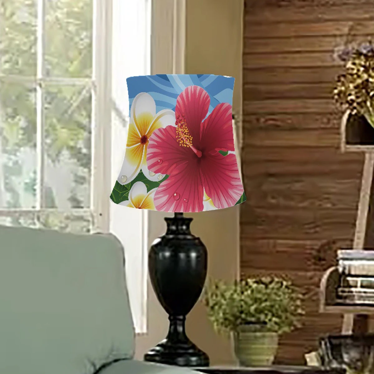 Настольные лампы абажур полинезийский стиль гибискус и Плюмерия лампа чехол