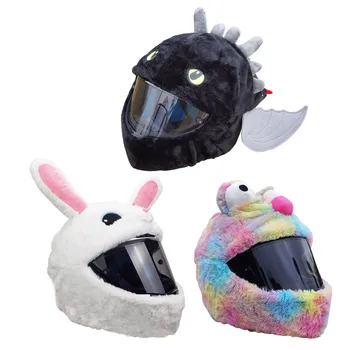 Cartoon Plush Motorcycle Helmets Cover Armet Cover For Motorcycle Armet Cover For Kids & Adults With Crazy Large Flexible Ears 1