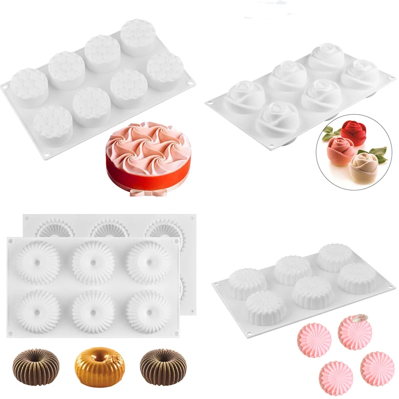 

4 Types DIY Circle Silicone Soap Molds Massage Handmade Soap Making Accessories Tools Cylinder Round Soap For Candle Cake Molds