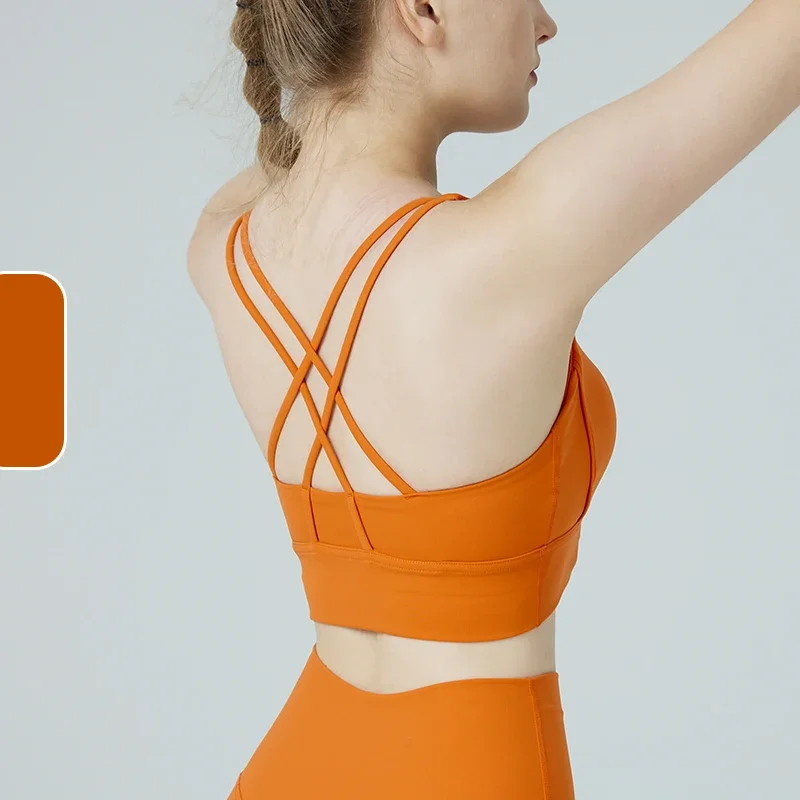 Женский Однотонный Спортивный Бюстгальтер Для Фитнеса Йоги