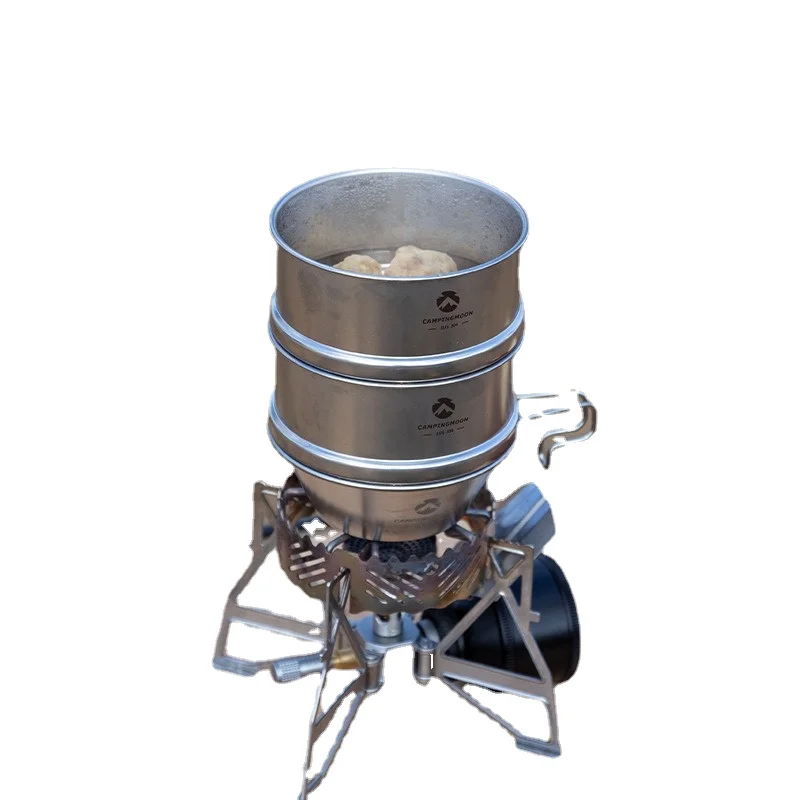

Outdoor Picnic Portable Steamer Steamer Drawer Camping Picnic Stainless Steel Steamer