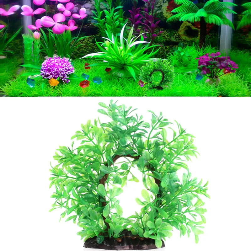 

D0AD Mini Aquarium Plastic Plant Arched Shape Fish Water Plant Decoration
