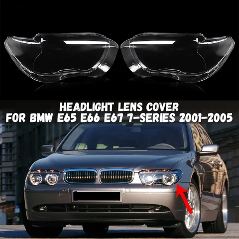 Прозрачная крышка передней фары автомобиля для BMW E65 E66 E67 7 серии 730 735 760 2001-2005, крышка объектива фары, абажур