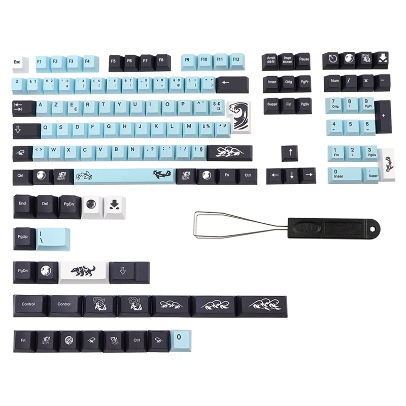 1 Set Mizu Keycaps France For MX Switch Keyboard Cherry Profile Key Cap FR Keycap 135 Keys