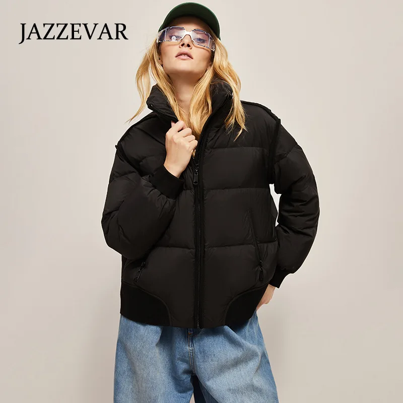 JAZZEVAR 2022 Winter 90 New National Standard Down Jacket Women Korean Version of The New Small Bread Clothing Windproof Warm
