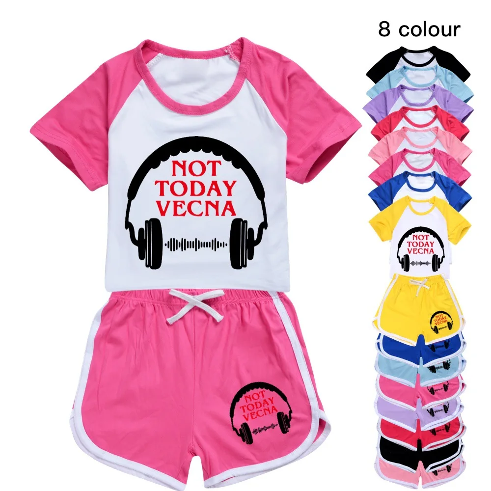 

Girls Boys Clothing Set Stranger Things 4 Kids Sports T-shirt+Pants 2-Piece Set Children Sleepwear Summer Casual Outfits Pyjamas