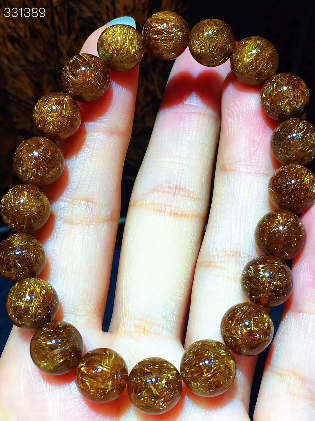 

Натуральная медь рутилированный Кварц Браслет кошачий глаз Crystal бразильские прозрачные бусины 9,5 мм женский мужской браслет подлинный AAAAA