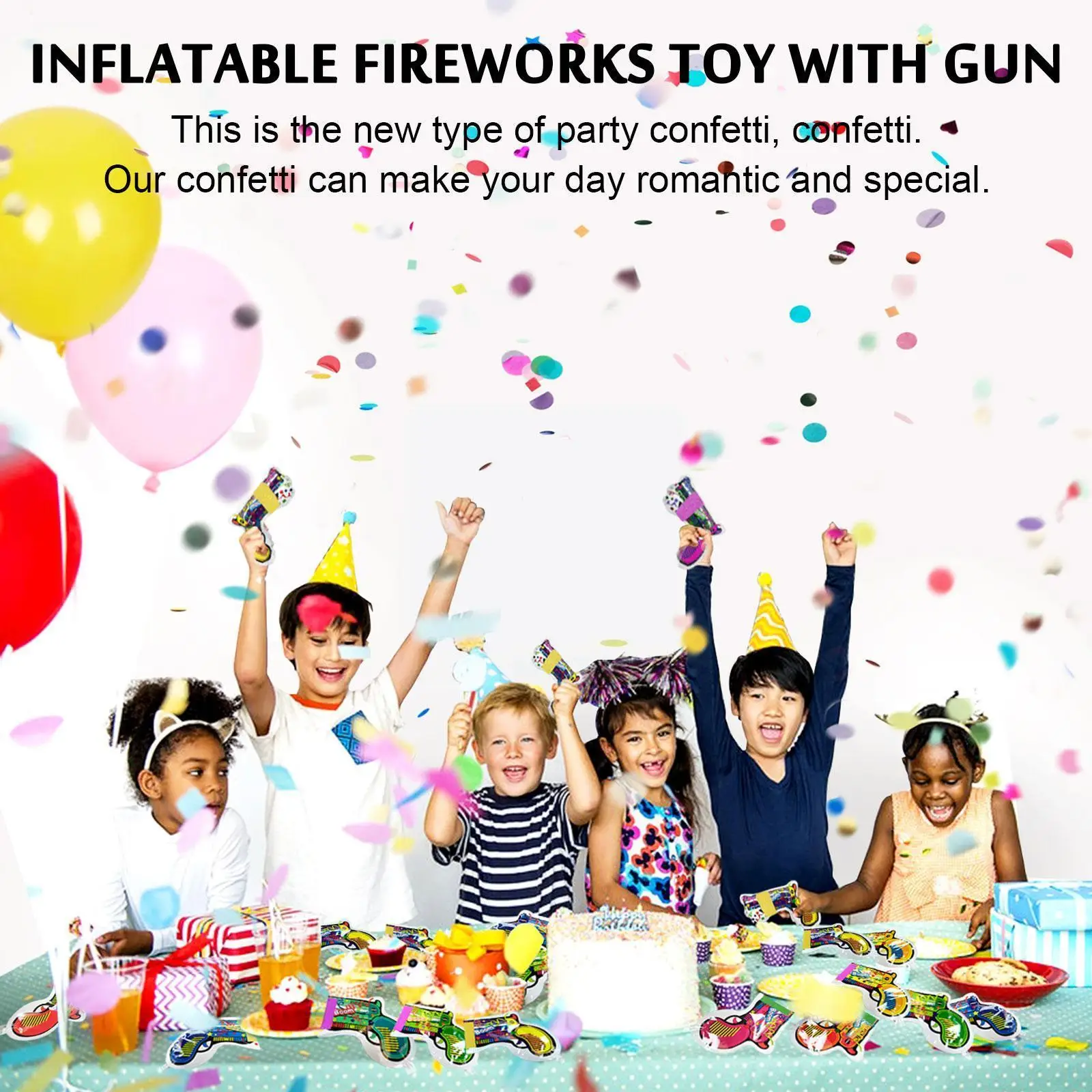 

Inflatable Toy Firework Gun Handheld Confetti Popper Cannon For Wedding Birthday Graduation Baby Shower Kids Fun Party Supp Y8j4