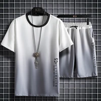 new summer mens sets korean fashion tracksuit streetwear casual t shirtsshorts pant 2 piece suits youth top hip hop set clothes