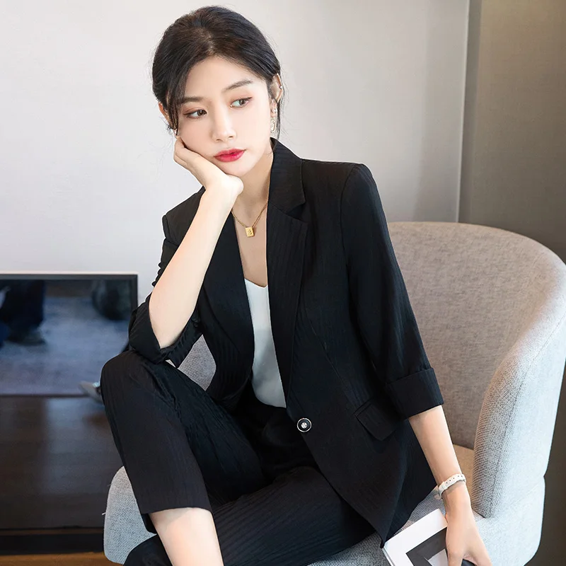 Brand Blazer Suit Set For Woman Profession Temperament Office Lady Skirtsuit Long Sleeve Work Suits Business Blazer Women