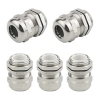 5 pcs stainless steel cable gland waterproof cable fixing head suitable for 3mm 14mm m12 m16 m18 cable gland joints