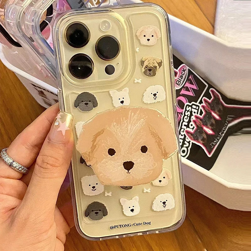 

Luxury cartoon dog soft clear phone case for samsung galaxy s22 s21 ultra s20fe s10 plus note 10 pro 20 shockproof stand cover