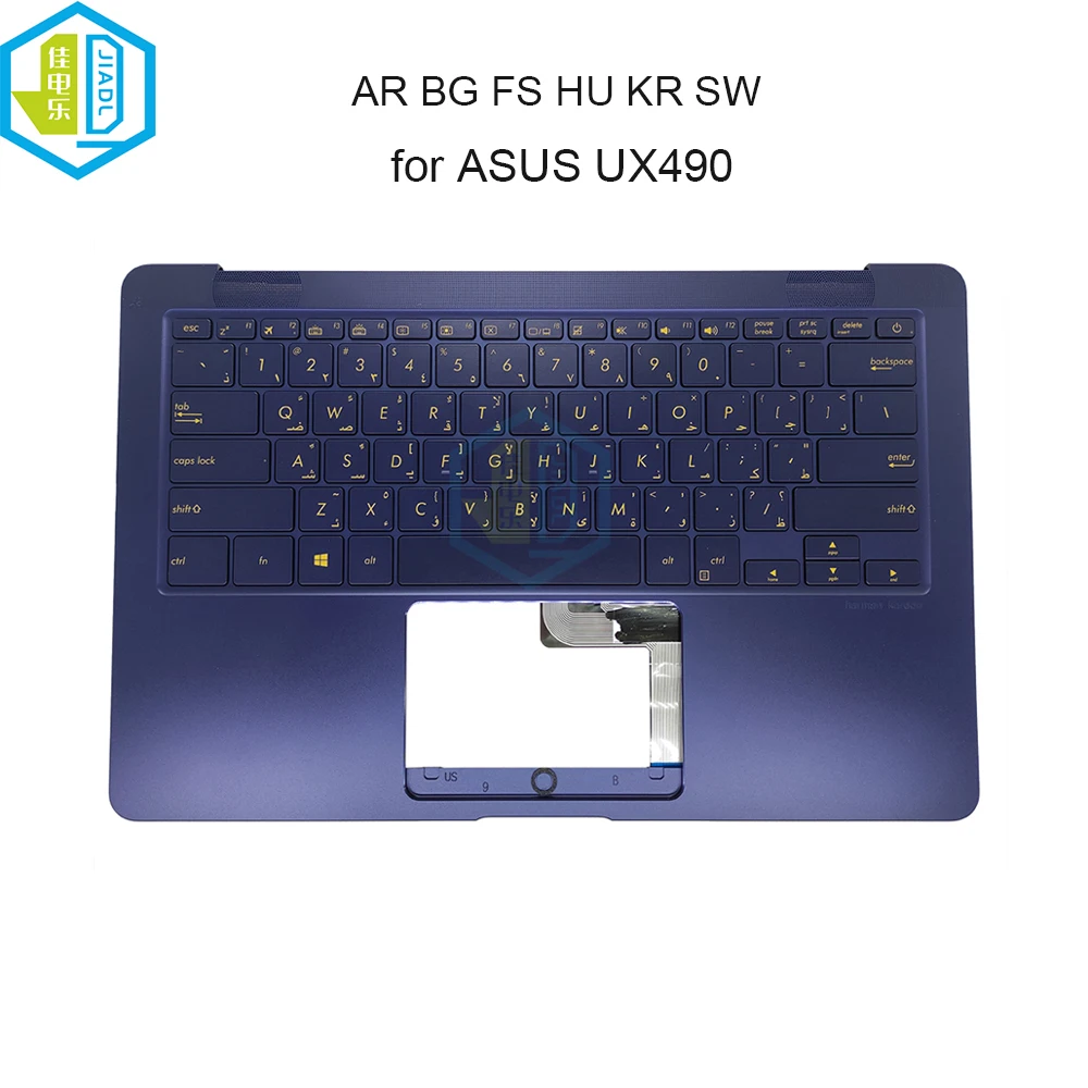 

AR BG FS HU KR SW Laptop Backlit Keyboard for Asus ZenBook 3 UX490 UX490U UX490UA 90NB0EI1 keyboards Palmrest Cover blue keycaps