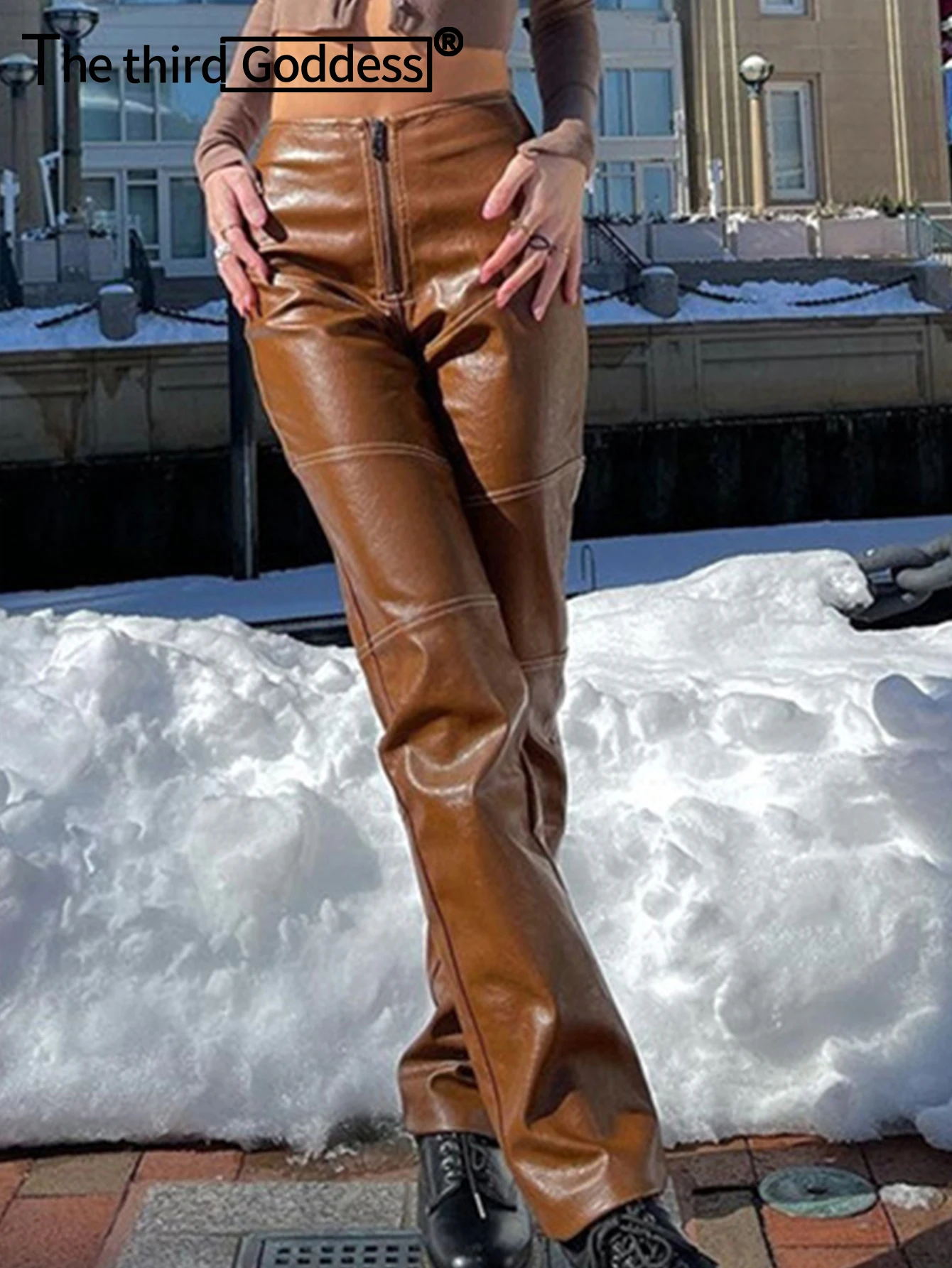 Женские кожаные брюки