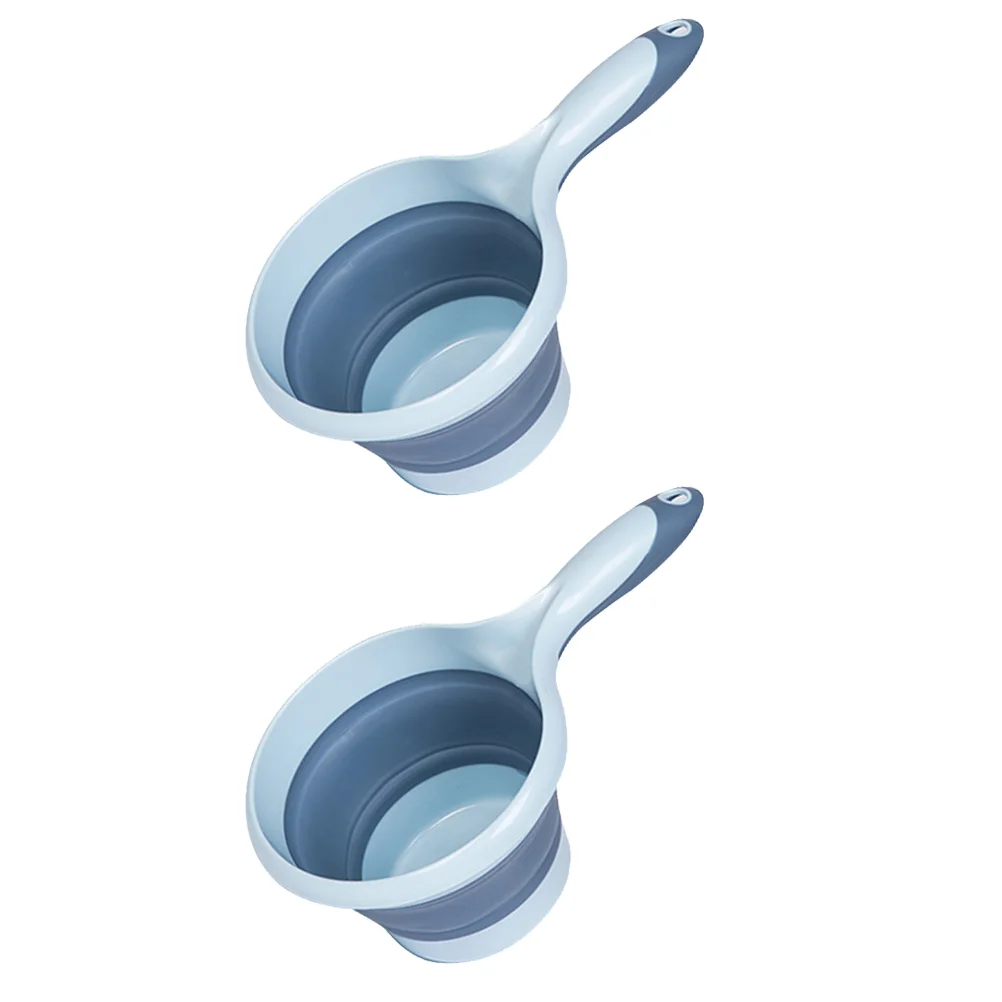 

Water Scoop Ladle Bath Bailer Handle Rinse Folding Kitchen Hairladles Portable Foldable Scoops Household Pouring Spoon Cup