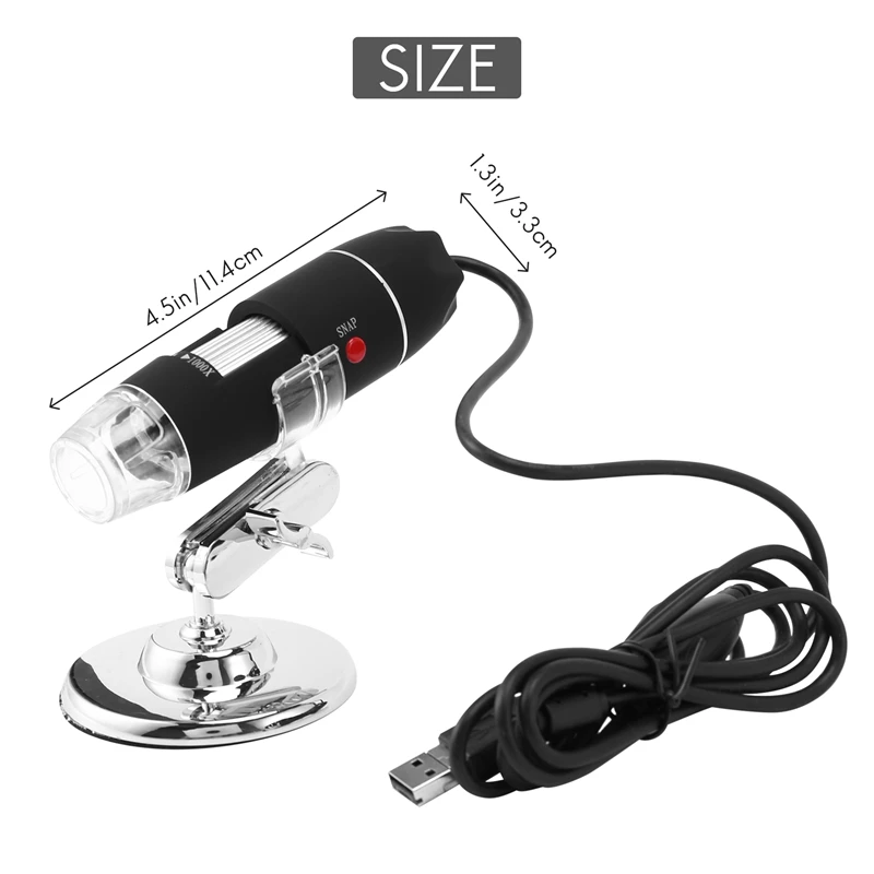 USB цифровой микроскоп 40X-1000X ручной камера для студентов инженеров биологические