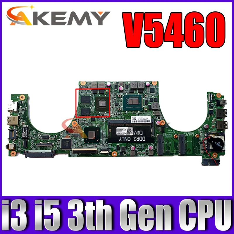 

CN-0XX7YR CN-0R6R4V для DELL Vostro V5460 DA0JW8MB6F1 DA0JW8MB6F0 с i3 i5 3-го поколения материнская плата с процессором для ноутбука DDR3