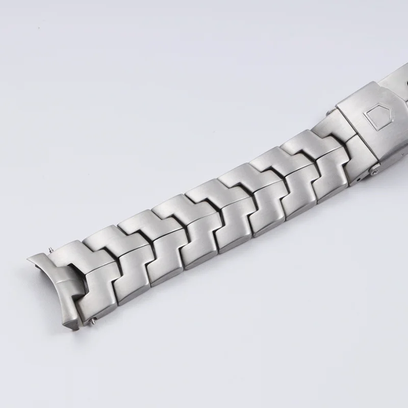 22mm 24mm 316L Stainless Steel Bracelet Watch Strap For TAG Heuer Calera Series Deployment Clasp Curved End Solid Watch Band