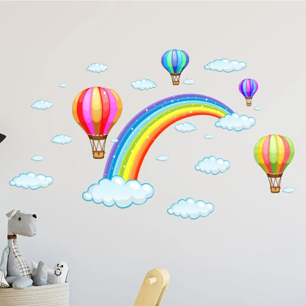 

Farewell Table Decorations Pattern Cartoon Wall Rainbow Stickers Removable Home Sweet 18 Birthday Decorations Succulent Balloons