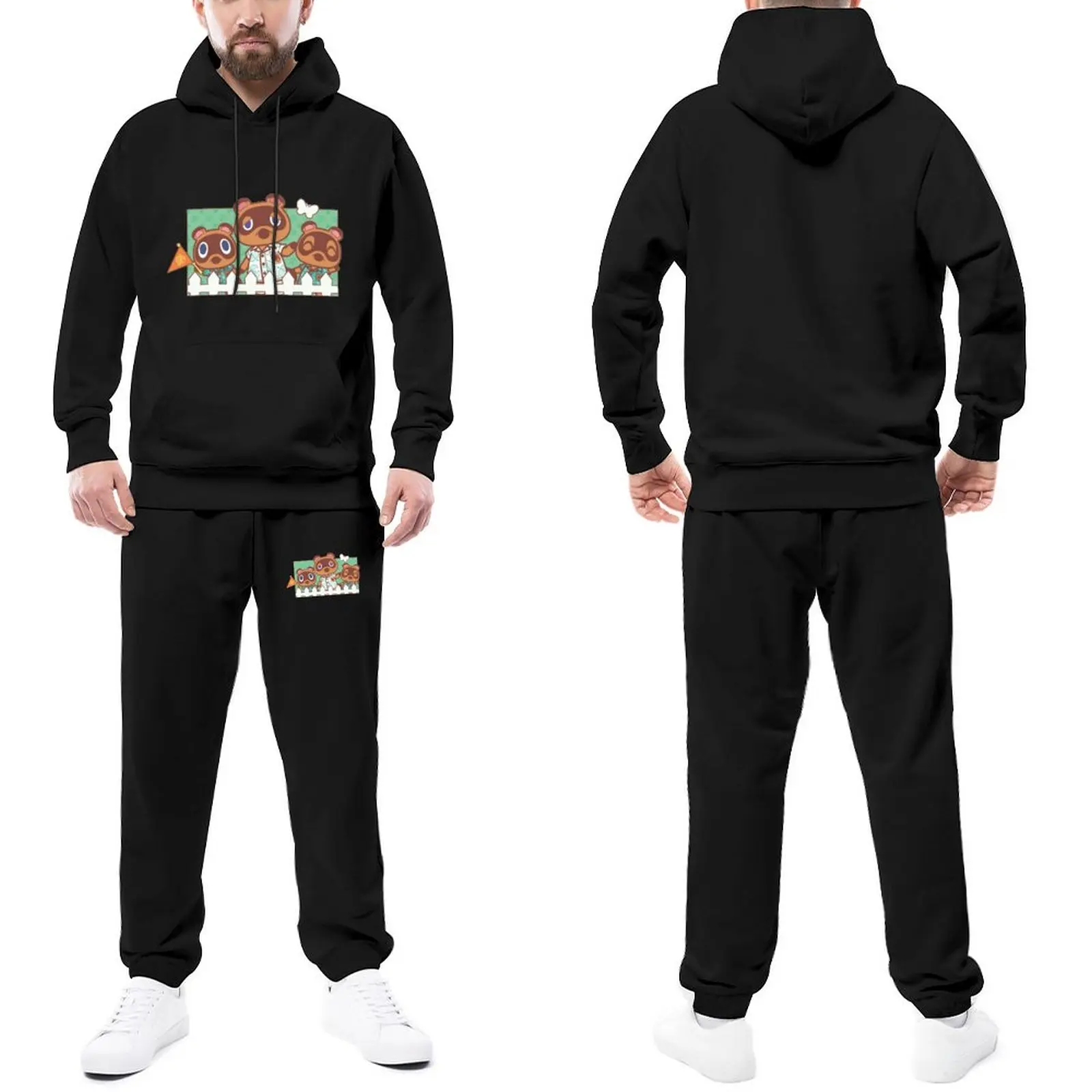 

Not Animal Crossing Tom Nook Family Tracksuits Winter Game Hooded Set Men Stylish Jogger Sets Sports Fashion Hoody Sweatpant Set