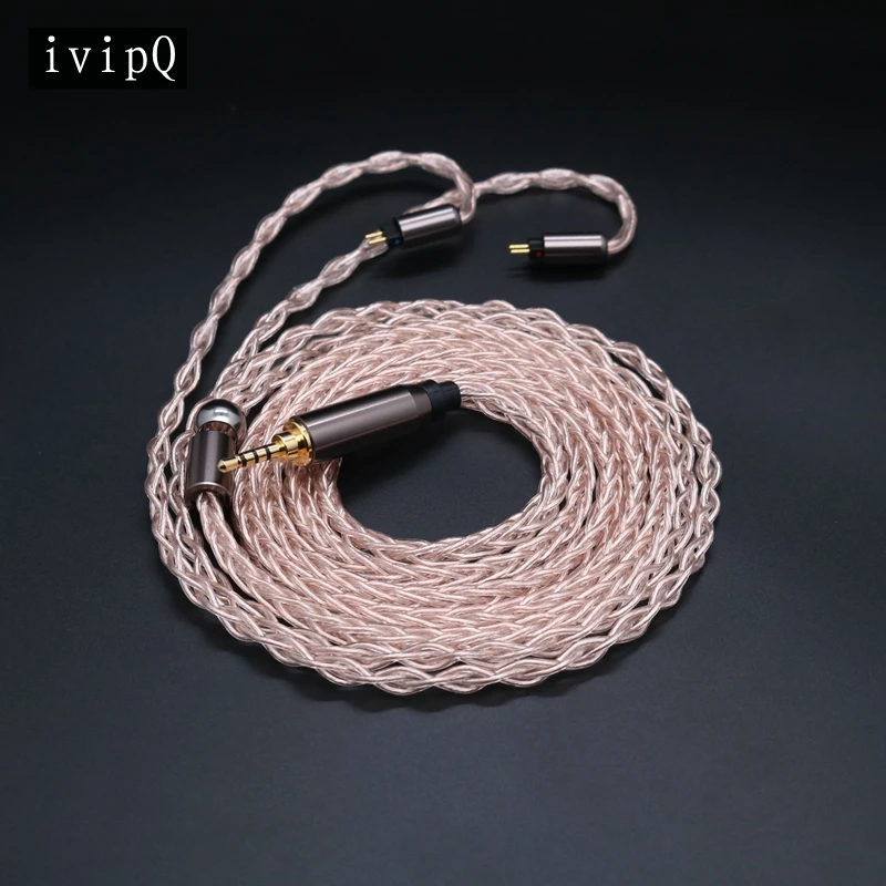 IvipQ 8 Core Litz высокой чистоты 7N OCC 2Pin 0,78 мм MMCX QDC с 2,5/3,5/4,4 мм Hi-Fi наушники обновленный кабель для Shure SE215 S8 KXXS