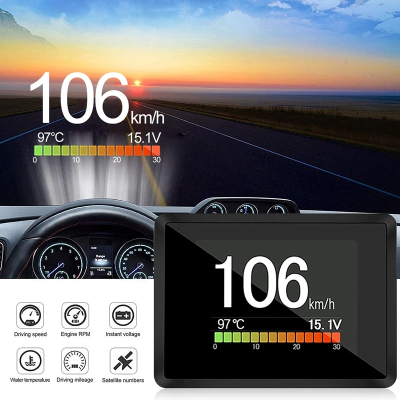For Car A203 OBD2 On-Board Computer Digital Trip Display Speed Fuel Consumption Gauge Scanner