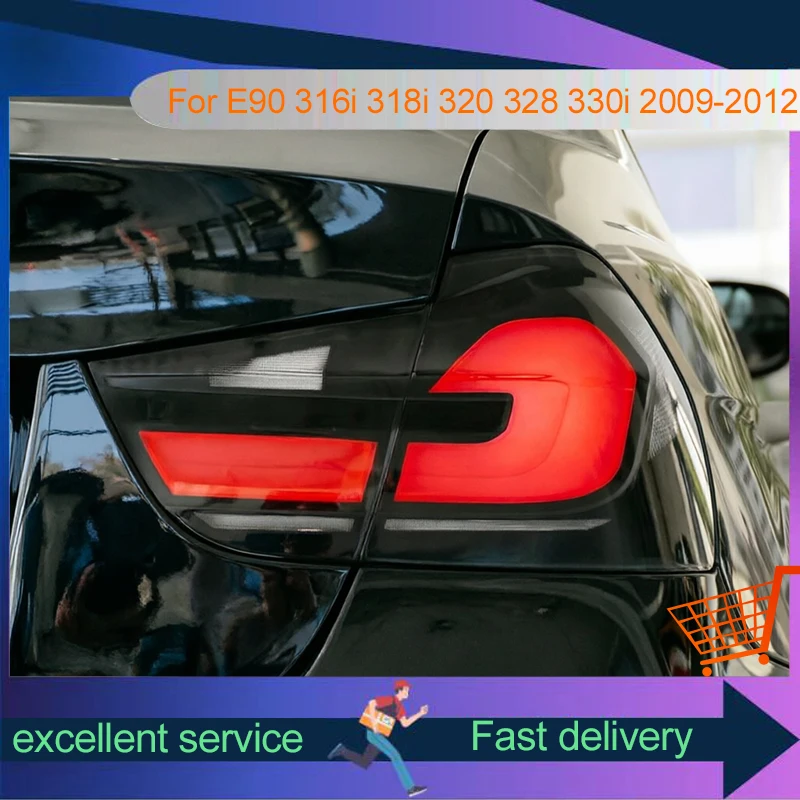 Фото 2 шт. задних фонарей для BMW 3 серии E90 316i 318i 320 328 330i 2009-2012, светодиодные DRL, автоматические задние фонари, автомобильные аксессуары №2