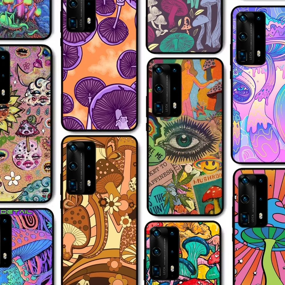 

Trippy Psychedelic Mushrooms Phone Case For Huawei P 8 9 10 20 30 40 50 Pro Lite Psmart Honor 10 Lite 70 Mate 20lite