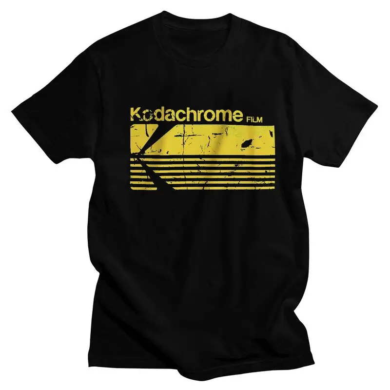 

ВИНТАЖНАЯ фотография Kodak Kodachrome, футболки для мужчин, предварительно сокращенные хлопковые футболки, Женская городская футболка с коротким ...