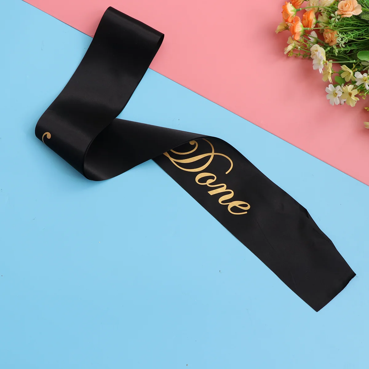 

1pc Graduation Sash Black Satin Single Layer Graduate Accessory Party Sash Supplies for College