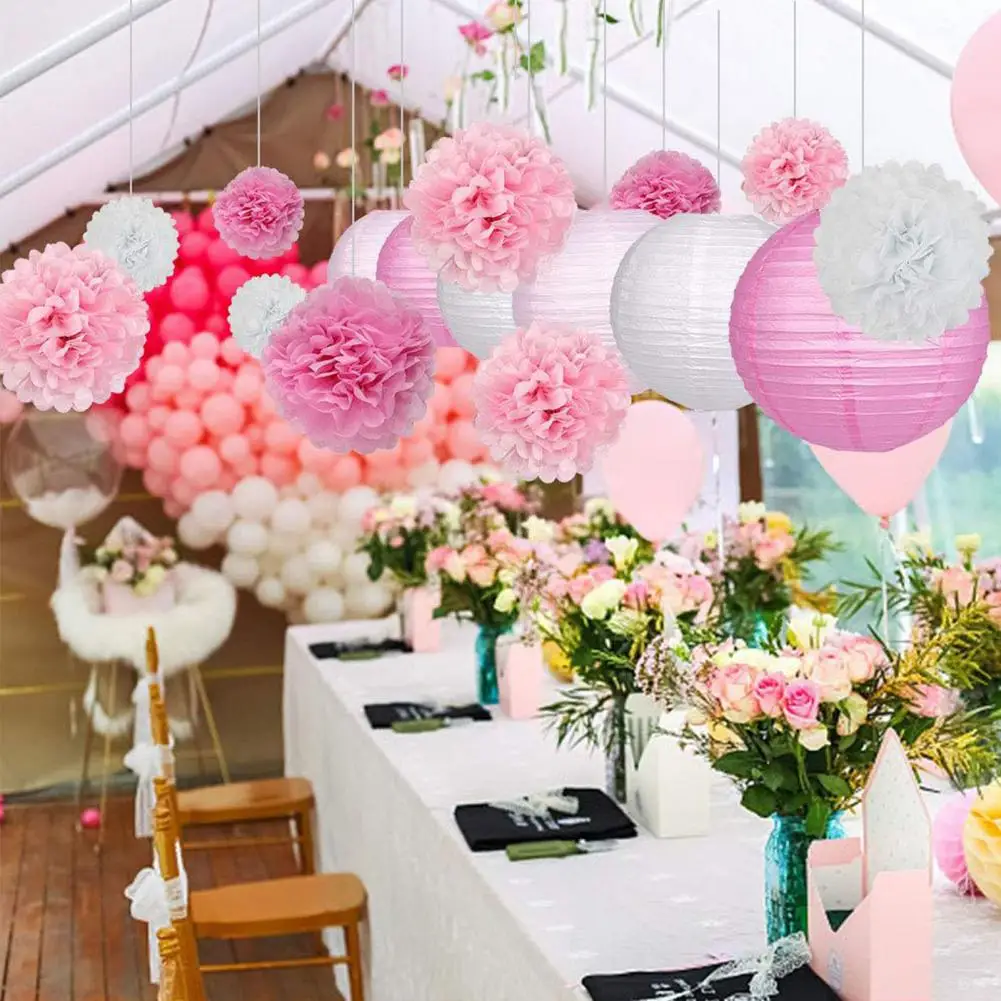 

Hallway Decorations Boho Wedding Decorations Paper Lanterns Tissue Pom Poms Flower Balls for Simple Installation for Women's